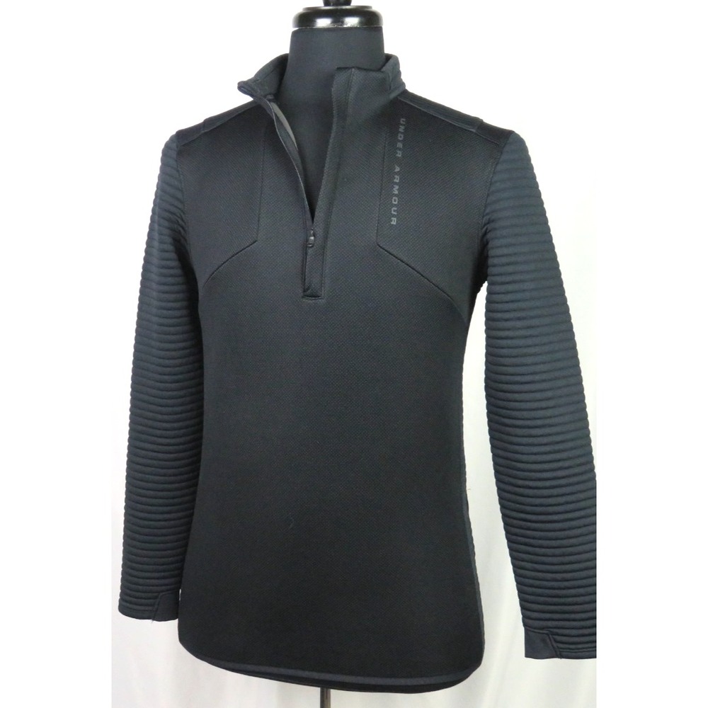 Under Armour Cold Gear GOLF Stretch‎ Black 1/4 Zip Athletic Jacket Men's Small - Picture 3 of 7